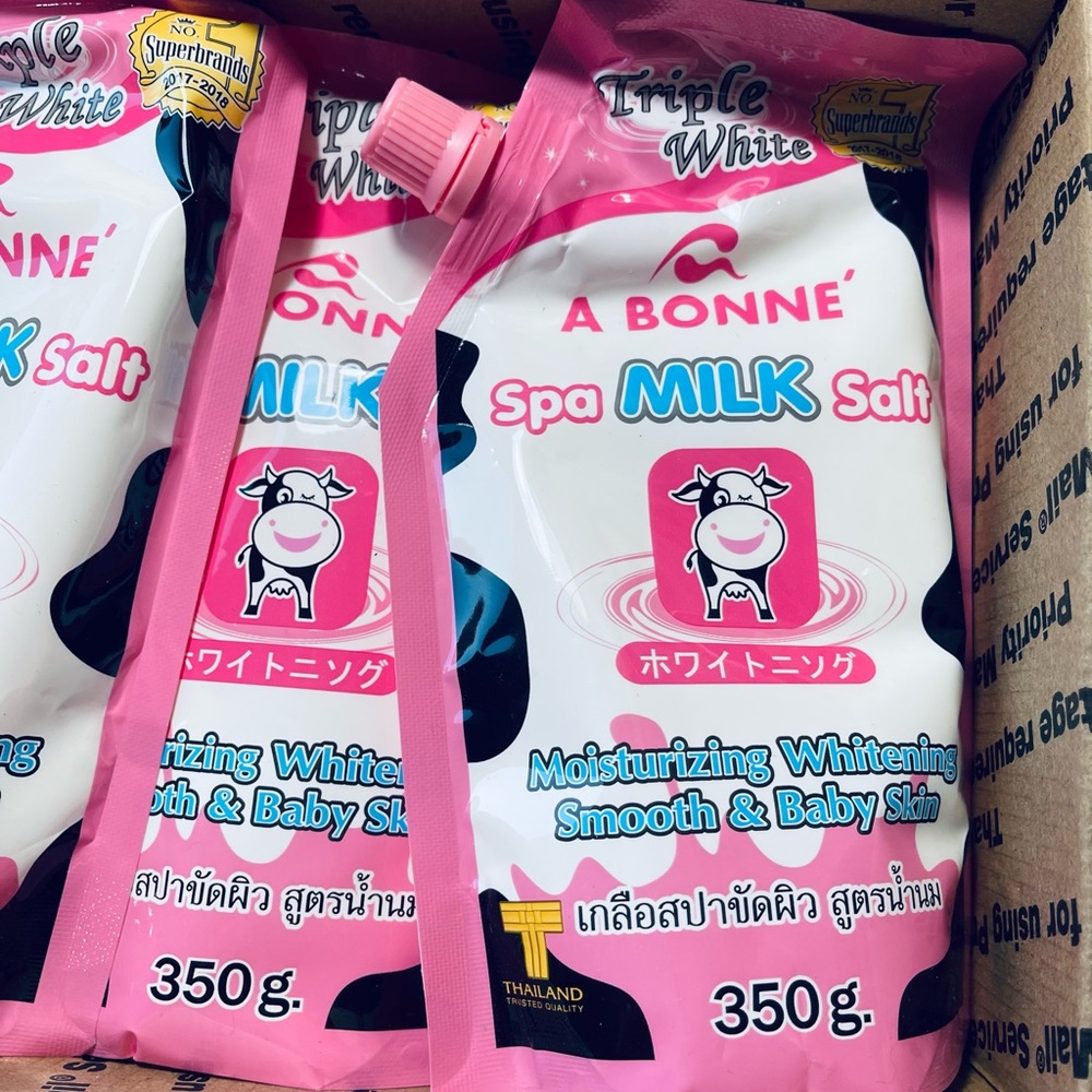 2x A Bonne Spa Milk Salt Moisturizing Whitening Smooth and Baby Skin (350g)